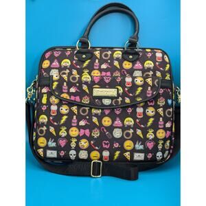 Betsey Johnson Emoji Tablet Laptop Crossbody Messenger Bag Purse Shoulder Strap